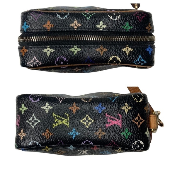 Authentic Louis Vuitton Black Murakami Wapity Multicolor Accessory Case Pouch - Picture 10 of 16